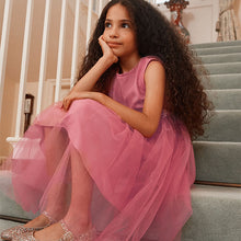 Load image into Gallery viewer, Pink Mesh Tie Back Party Dress (3-12yrs)