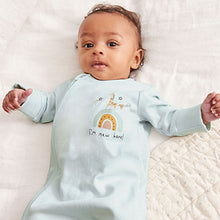 Load image into Gallery viewer, Mint Green I'm New Here Single Sleepsuit (0-9mths)