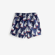 Load image into Gallery viewer, Grey/Navy Blue Boat 2-Piece Rash Vest And Shorts Set (3mths-5yrs)