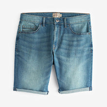 Load image into Gallery viewer, Light Blue Stretch Denim Shorts