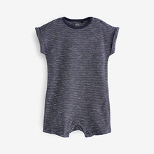 Load image into Gallery viewer, Navy Blue Star Print Baby Rompers 4 Pack (0mth-2yrs)