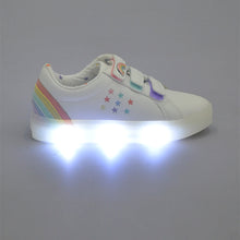 Load image into Gallery viewer, White Rainbow Light-Up Trainers (Older Girls)