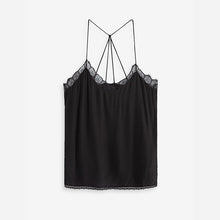 Load image into Gallery viewer, Black Lace Trim Cami Top