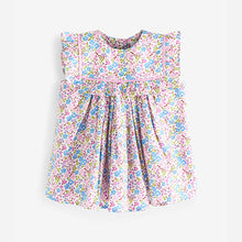 Load image into Gallery viewer, Pink/Blue Ditsy Frill Detail Dress (3mths-6yrs)
