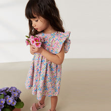 Load image into Gallery viewer, Pink/Blue Ditsy Frill Detail Dress (3mths-6yrs)