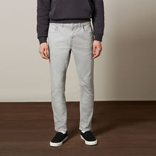 Load image into Gallery viewer, Light Grey Slim Fit Coloured Stretch Jeans