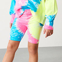 Load image into Gallery viewer, Pink/Blue/Yellow Tie Dye Cycle Shorts (3-12yrs)