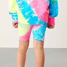 Load image into Gallery viewer, Pink/Blue/Yellow Tie Dye Cycle Shorts (3-12yrs)