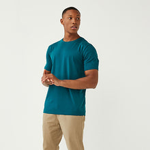 Load image into Gallery viewer, Teal Blue Regular Fit  Essential Crew Neck T-Shirt