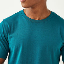 Load image into Gallery viewer, Teal Blue Regular Fit  Essential Crew Neck T-Shirt