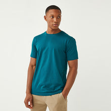Load image into Gallery viewer, Teal Blue Regular Fit  Essential Crew Neck T-Shirt