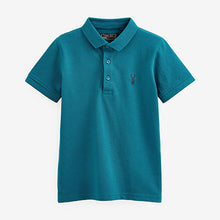 Load image into Gallery viewer, Teal Blue Short Sleeve Polo Shirt (3-12yrs)