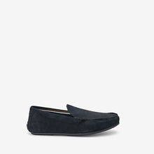 Load image into Gallery viewer, Navy Suede Driver Shoes