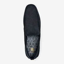 Load image into Gallery viewer, Navy Suede Driver Shoes