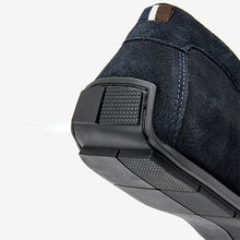 Load image into Gallery viewer, Navy Suede Driver Shoes