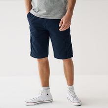 Load image into Gallery viewer, Navy Blue Belted Cargo Shorts
