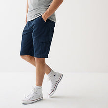 Load image into Gallery viewer, Navy Blue Belted Cargo Shorts
