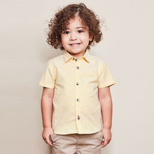 Load image into Gallery viewer, Yellow Short Sleeve Trimmed Oxford Shirt (3mths-6yrs)
