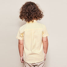 Load image into Gallery viewer, Yellow Short Sleeve Trimmed Oxford Shirt (3mths-6yrs)