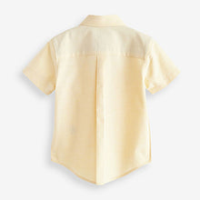 Load image into Gallery viewer, Yellow Short Sleeve Trimmed Oxford Shirt (3mths-6yrs)