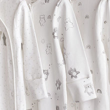 Load image into Gallery viewer, Monochrome Monochrome Bear Baby Sleepsuits 3 Pack (0-2yrs)