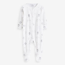 Load image into Gallery viewer, Monochrome Monochrome Bear Baby Sleepsuits 3 Pack (0-2yrs)