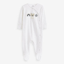 Load image into Gallery viewer, Monochrome Monochrome Bear Baby Sleepsuits 3 Pack (0-2yrs)