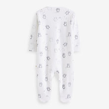 Load image into Gallery viewer, Monochrome Monochrome Bear Baby Sleepsuits 3 Pack (0-2yrs)