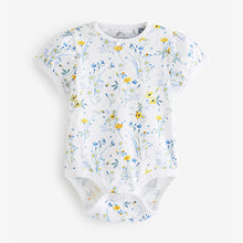 Load image into Gallery viewer, Yellow/Blue Baby Short Sleeve Bodysuits 4 Pack (0mth-2yrs)