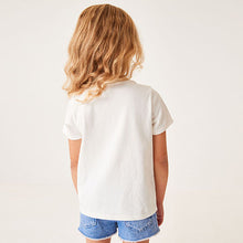 Load image into Gallery viewer, Ecru White Heart Short Sleeve Sequin T-Shirt (3-12yrs)