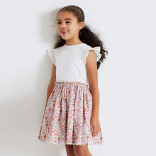 Load image into Gallery viewer, Pink/White Floral Skirt Dress (3-12yrs)