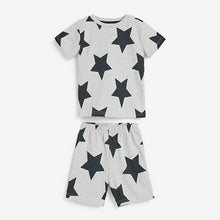 Load image into Gallery viewer, Khaki/Blue Star 3 Pack Short Pyjamas (12mths-6yrs)
