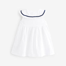 Load image into Gallery viewer, White Cotton Collar Dress (6mths-6yrs)