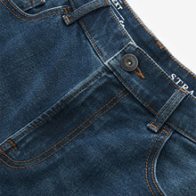 Load image into Gallery viewer, Mid Blue Straight Fit Stretch Denim Shorts