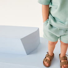 Load image into Gallery viewer, Mineral Green Plain Sweat T-Shirt And Shorts Set (3mths-6yrs)