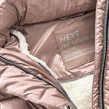 Load image into Gallery viewer, Toffee Pink Shower Resistant Faux Fur Trim Padded Coat (3-12yrs)