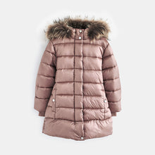 Load image into Gallery viewer, Toffee Pink Shower Resistant Faux Fur Trim Padded Coat (3-12yrs)
