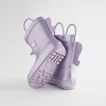 Load image into Gallery viewer, Lilac Purple Unicorn Handle Wellies (Younger Girls)
