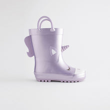Load image into Gallery viewer, Lilac Purple Unicorn Handle Wellies (Younger Girls)