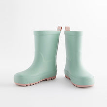 Load image into Gallery viewer, Sage Green Rubber Wellies (Younger Girls)