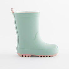 Load image into Gallery viewer, Sage Green Rubber Wellies (Younger Girls)