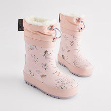 Load image into Gallery viewer, Pink Fairy Thermal Thinsulate™ Lined Cuff Wellies (Younger Girls)