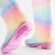 Load image into Gallery viewer, Rainbow Glitter Wellies (Older Girls)
