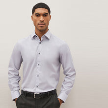 Load image into Gallery viewer, Lilac Purple Regular Fit Easy Care Textured Shirt