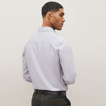 Load image into Gallery viewer, Lilac Purple Regular Fit Easy Care Textured Shirt