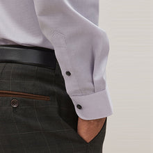 Load image into Gallery viewer, Lilac Purple Regular Fit Easy Care Textured Shirt