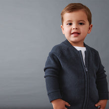 Load image into Gallery viewer, Navy Zip Through Cardigan