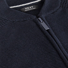 Load image into Gallery viewer, Navy Zip Through Cardigan