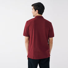 Load image into Gallery viewer, Red Burgundy Regular Fit Pique Polo Shirt