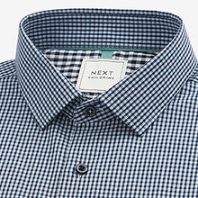 Load image into Gallery viewer, Blue/Black Gingham Regular Fit Trimmed Shirts 2 Pack